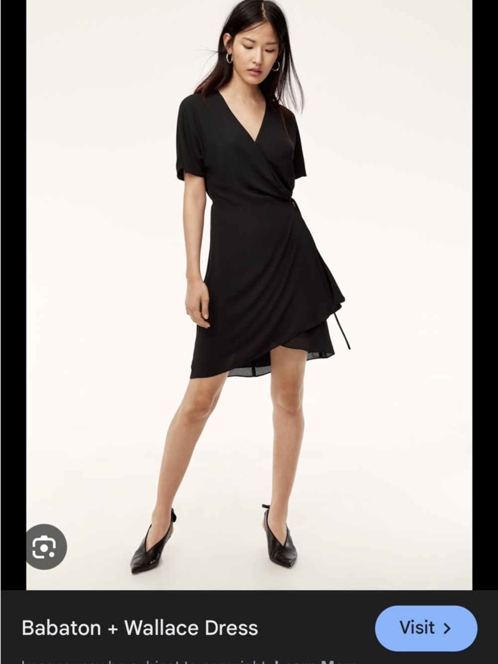 Babaton Black Wrap Mini Dress